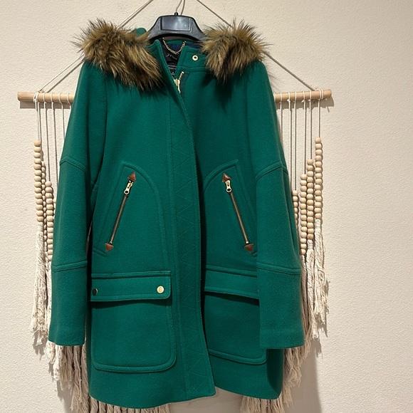 J. Crew Jackets & Blazers - J.Crew Italian Stadium Cloth Nello Gori Green Hooded Coat 8